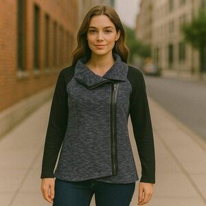 Calvin Klein Performance Cowl Neck Sweatshirt Gray and Black Woman's‎ XS